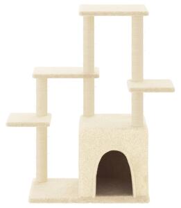 Ansamblu de pisici cu stâlpi din funie de sisal, crem, 97,5 cm