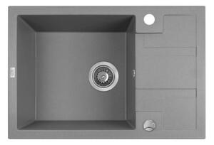 Laveo Barbados, chiuvetă din granit cu 1 cameră 650x440x215 mm, gri, LAV-SBB_513T