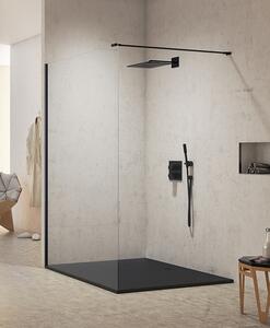 New Trendy New Modus Black perete cabină de duș walk-in 140 cm negru semi lucios/sticla transparentă EXK-0063