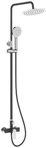 Laveo Largo, set de duș cu robinet, cap și duș manual, negru-crom, LAV-PAH_70OB