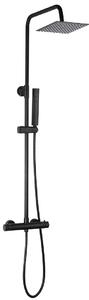 Laveo Pola, set de dus cu robinet termostatic, negru mat, LAV-PLA_70TD