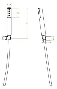 Laveo Pretto, set de duș de mână cu 1 punct, negru mat, LAV-NLP_70AD