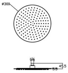 Laveo Rondo, duș deasupra/capului 300 mm, rotund, crom, LAV-NLX_0D2S
