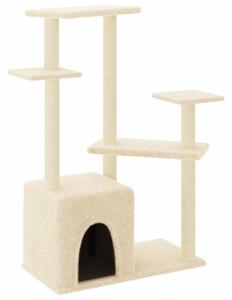 Ansamblu de pisici cu stâlpi din funie de sisal, crem, 107,5 cm
