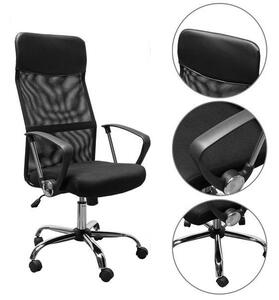 Scaun de birou ergonomic cu spatar inalt- negru