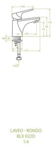 Laveo Rondo, suport pentru baterie lavoar h-126, crom, LAV-BLX_022D