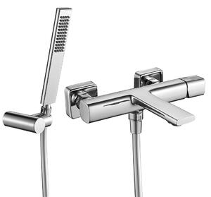 Laveo Tores, baterie pentru cadă cu set manual de duș cu punct, crom, LAV-BVT_011D