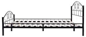 Cadru pat metalic Mimi cu grilaj cadou, in mai multe dimensiuni si culori-negru-140x200cm
