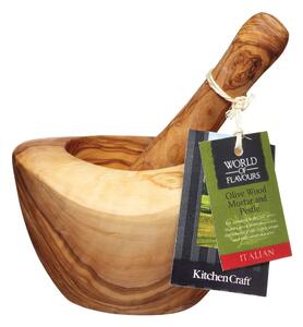 Mojar cu pistil din lemn de măslin Kitchen Craft Italian