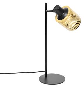 Lampă de masă industrială neagră cu auriu - Kayden