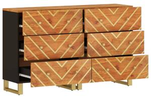 Dulapuri lateral, 2 buc., maro/negru, 60x33,5x75 cm, lemn mango