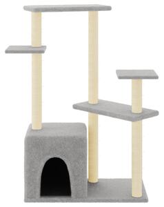 Ansamblu pisici cu stâlpi din funie sisal, gri deschis, 107,5cm