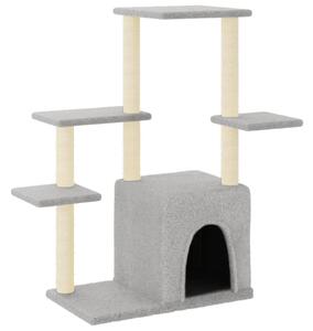 Ansamblu pisici, stâlpi din funie sisal, gri deschis, 97,5 cm