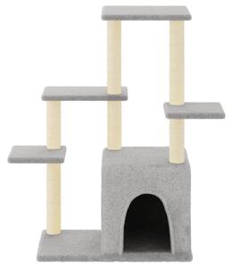 Ansamblu pisici, stâlpi din funie sisal, gri deschis, 97,5 cm