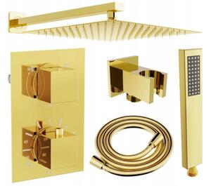 Mexen CUBE - Set de duș ascuns cu 2 ieșiri 6 în 1, auriu, 5907709105776