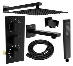 Mexen CUBE - Set cadă-duș ascuns cu 3 ieșiri 7 în 1, negru, 77503-set