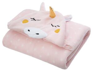 Patura din plus pentru copii Culoare roz, UNICORN