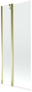 Mexen Flip, paravan de baie 1 aripă 80 x 150 cm, aripă rotativă, sticlă transparentă de 6 mm, profil auriu, 894-080-101-50-00