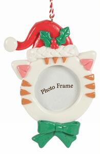 Decoratiune de Craciun rama foto BEST FRIEND 12 cm, pisica