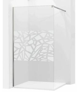 Mexen Kioto, paravan de dus tip WALK-IN 140x200 cm, sticla 8 mm cu model alb, 800-140-000-00-85