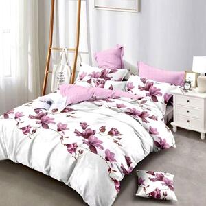 Lenjerie de pat cu elastic, 2 persoane, bumbac finet, 6 piese, 2 fete, SPE370
