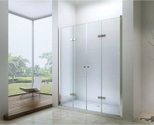 Mexen Lima Duo, usa de dus plianta pentru deschidere 140 cm, sticla transparenta 6 mm, profil cromat, LIMA DUO DOOR 140