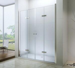 Mexen Lima Duo, usa de dus plianta pentru deschidere 160 cm, sticla transparenta 6 mm, profil cromat, LIMA DUO DOOR 160