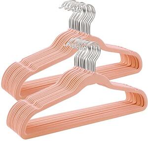 Set de 30 umerase de catifea, Songmics, Roz-Argintiu, 42x21.5x0.5 cm