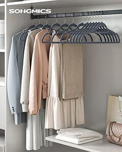 Set de 20 umerase de catifea, Songmics, Albastru-Argintiu, 42.7x22x0.6 cm