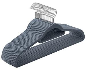 Set de 20 umerase de catifea, Songmics, Albastru-Argintiu, 42.7x22x0.6 cm