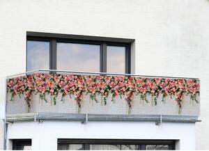 Paravan pentru balcon roz/gri 500x85 cm Roses - Maximex
