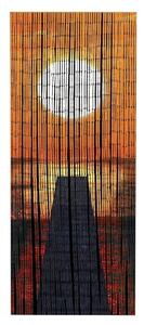 Perdea de ușă din bambus portocalie 200x90 cm Sunset - Maximex