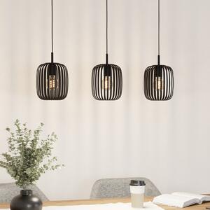 EGLO Lampă suspendată Romazzina, negru, lungime 90 cm, 3 becuri, metal, reglabil, Negru, Camera de zi / sufragerie, Metal, Modern