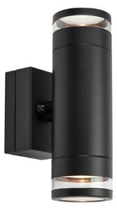 Markslöjd Aplică LED pentru exterior Luno, negru, 2 becuri, IP65, dimabil., reglabil, Negru, Aluminiu, Scandinavă