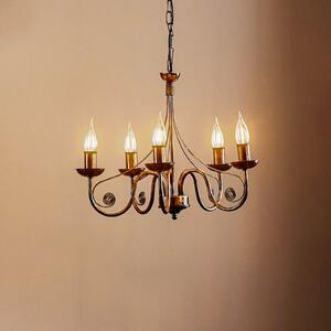 Lamkur Candelabru Ayleen din oțel cu 5 becuri, negru, reglabil, Negru, Camera de zi / sufragerie, Metal, Antichitate