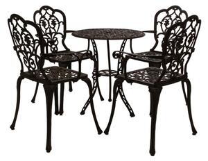 Set mobilier grădină din aluminiu cu 4 scaune Silva, maro