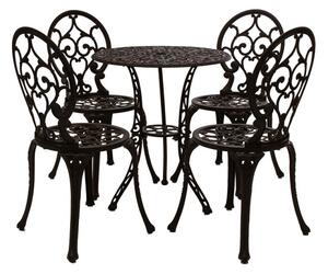 Set mobilier grădină din aluminiu cu 4 scaune Carina, maro