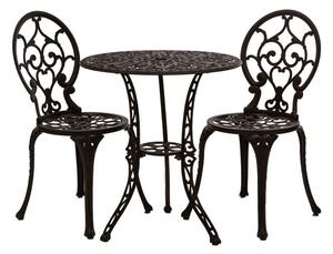 Set mobilier grădină din aluminiu cu 2 scaune Carina, maro