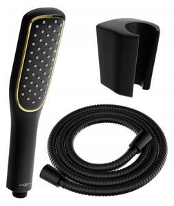 Accesorii Mexen - Set duș de mână cu 1 punct R-49, negru/auriu, 785496052-75