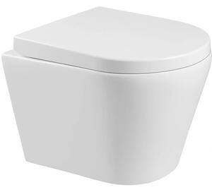 Bol suspendat Mexen RICO Rimless cu scaun cu cădere liberă, 48 x 35 cm, alb, 30721000