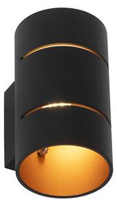 Lampa de perete inteligenta neagra cu interior auriu incluzand WiFi G9 - Ria