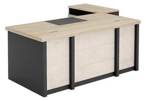 Birou managerial Kendall cu panou frontal decorativ - dimensiuni 1800 x 800 x 750 mm