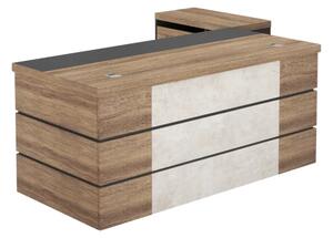 Birou managerial Castello cu dulap lateral mobil - dimensiuni W1600 × D800 × H750 mm
