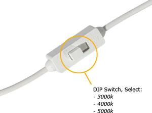 Spot încastrat alb, inclusiv LED 3000K-5000K cu comutator DIP - Elias