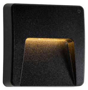 Set 2 Aplice Perete Exterior Patrate Negre cu LED Integrat IP65 - Gem