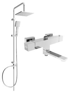 Set de duș Mexen Tord cu duș cu efect de ploaie și robinet de duș Cube, crom, 77910200-00