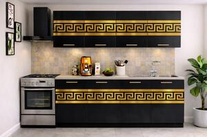 Bucatarie Paris 200 cm Negru Lucios