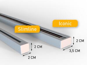 Sistem de iluminat pe șine modern cu 10 spoturi albe monofazate - Slimline Uzzy