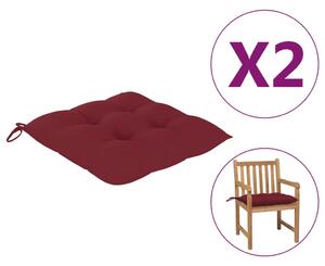 Perne de scaun, 2 buc., roșu vin, 50 x 50 x 7 cm, textil