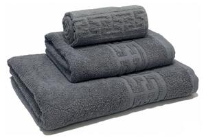 Set 3 Prosoape Baie Bumbac 100% Gri Model Grecesc 500 g